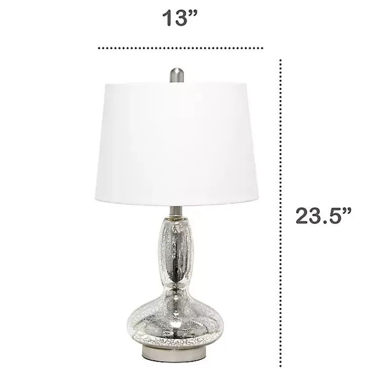Table Lamps-Kirklands Home Mercury Glass Curvy Table Lamp White