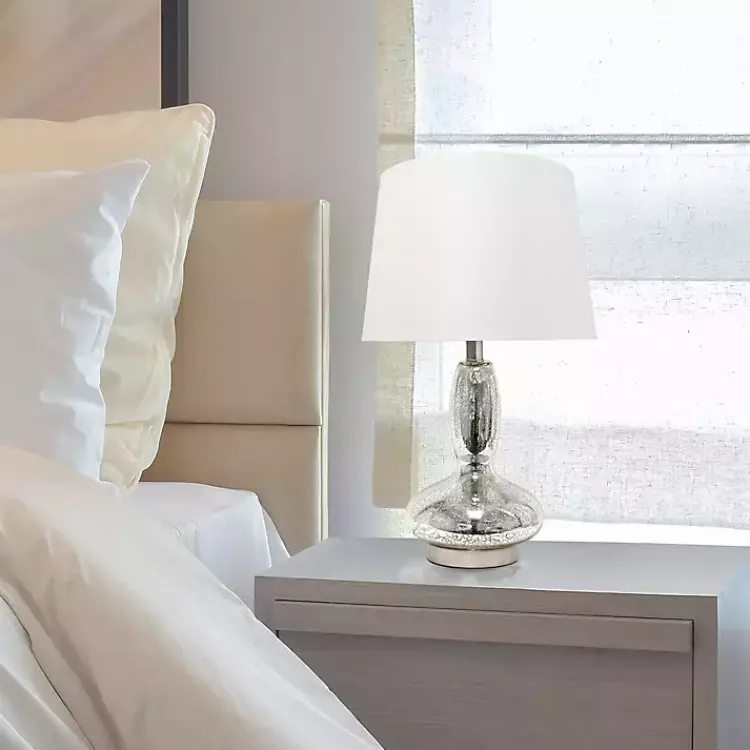 Table Lamps-Kirklands Home Mercury Glass Curvy Table Lamp White