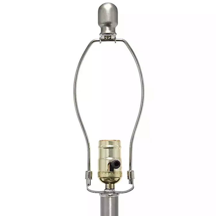 Table Lamps-Kirklands Home Clear Glass and Nickel Cylindrical Table Lamp White