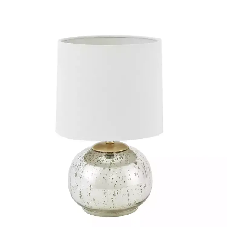 Table Lamps-Kirklands Home Gold and Silver Mercury Glass Table Lamp White