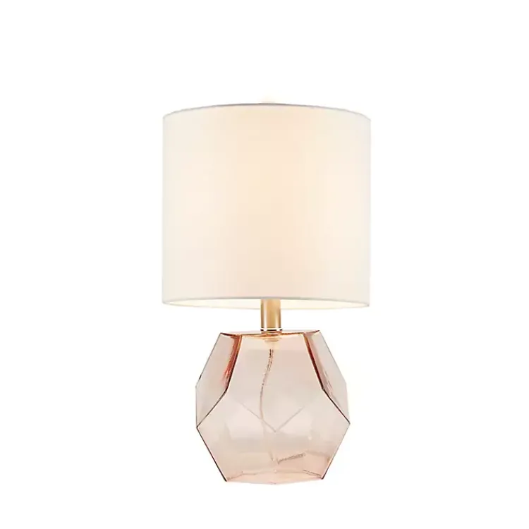 Table Lamps-Kirklands Home Pink Glass Stella Table Lamp White