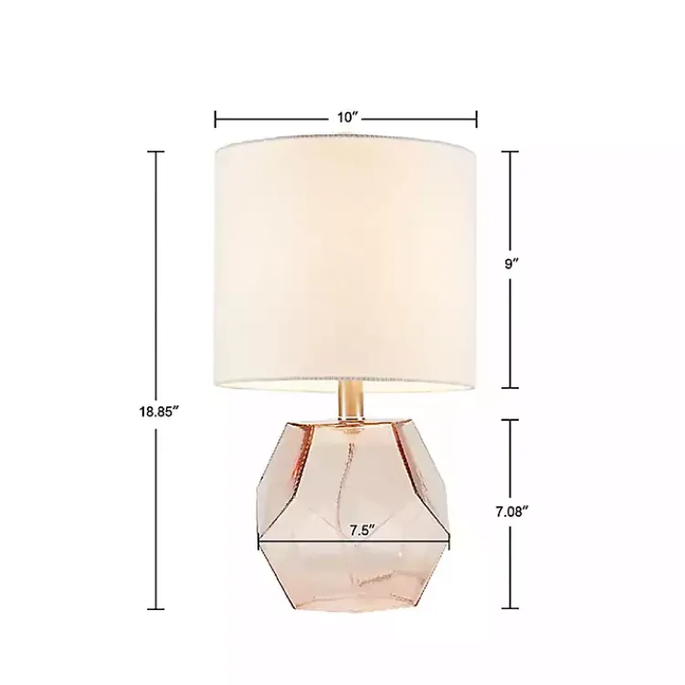 Table Lamps-Kirklands Home Pink Glass Stella Table Lamp White