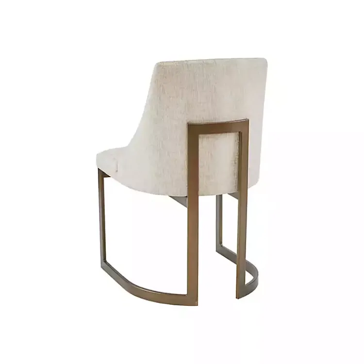 Dining Chairs-Kirklands Home Cream and Gold Modern Dining Chairs, Set of 2 Tan