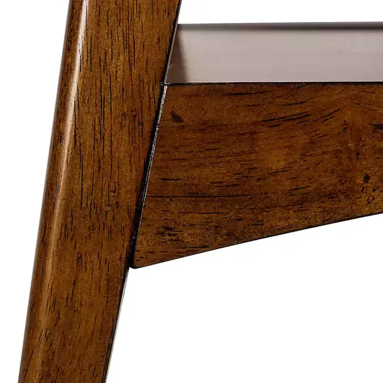 Accent & End Tables-Kirklands Home White Top and Pecan Wood Mid-Century Modern Table Brown