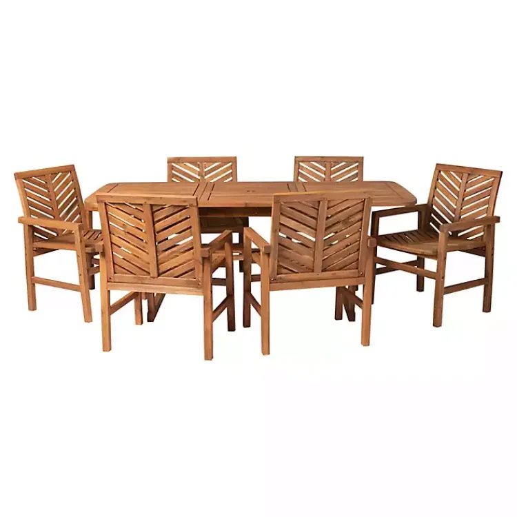Outdoor Dining-Kirklands Home Extendable Table 7-pc. Outdoor Dining Set Brown