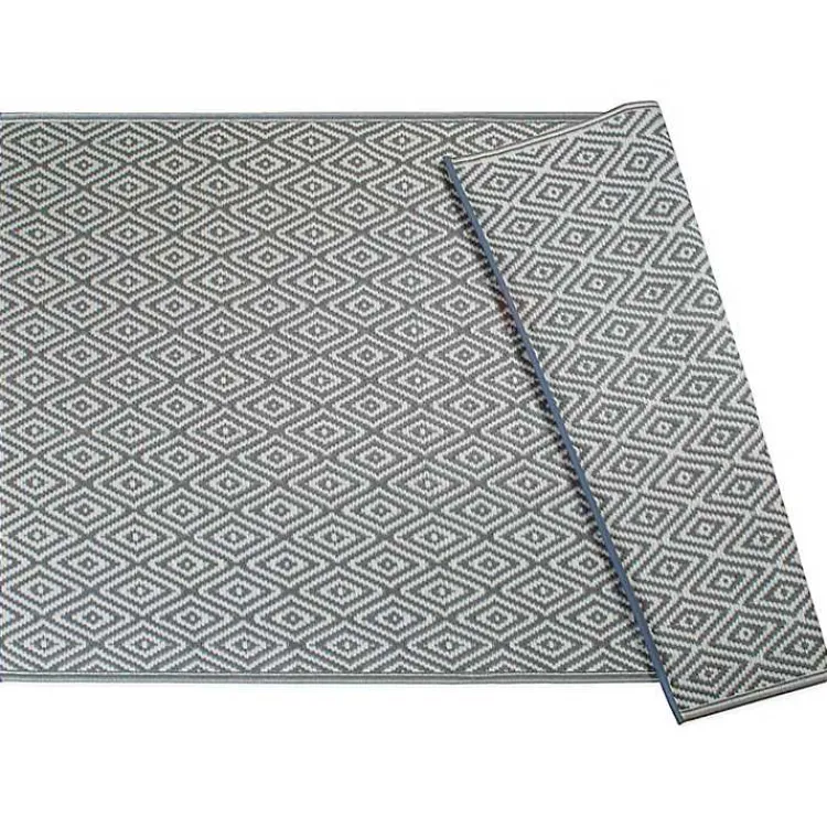 Outdoor Rugs-Kirklands Home Diamond Outdoor/Indoor Area Rug, 4x6 Gray