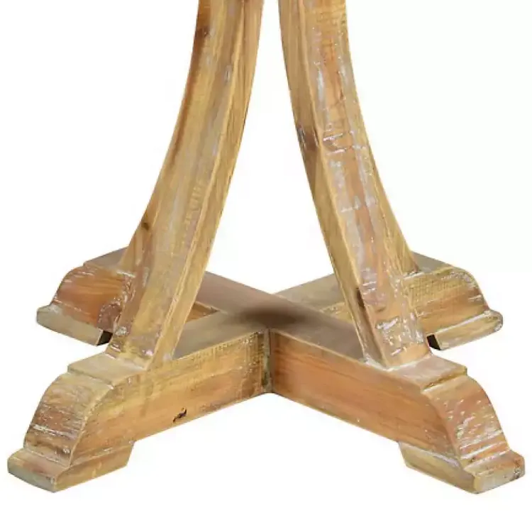 Accent & End Tables-Kirklands Home Natural Wooden Arched Base Round Top Accent Table Tan