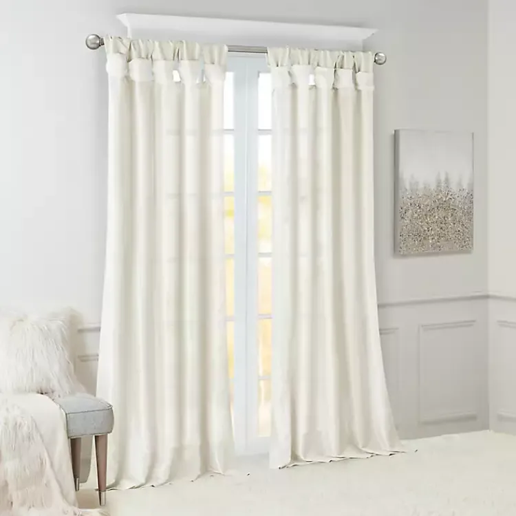 Curtains & Drapes-Kirklands Home Twist Top Curtain Panel, 108 in. White