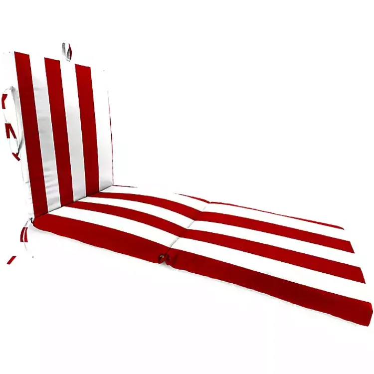 Outdoor Cushions & Pillows-Kirklands Home Cabana Outdoor Chaise Cushion Red