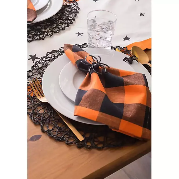 Table Linens-Kirklands Home Matte Spider Napkin Rings, Set of 6 Black