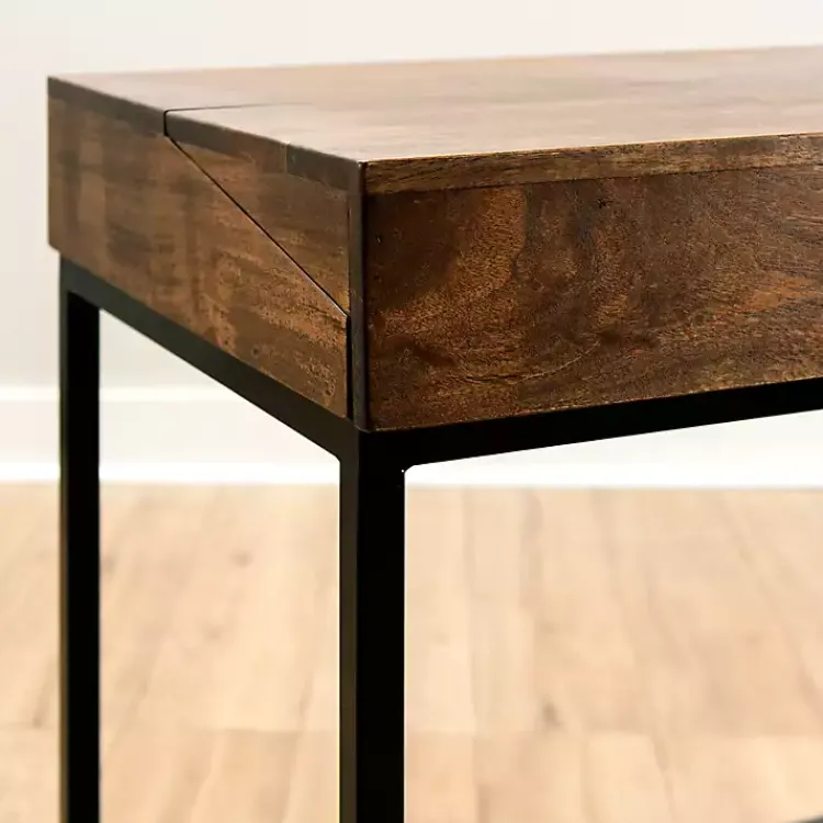 Office Furniture-Kirklands Home Aiden Acacia Wood Writing Desk