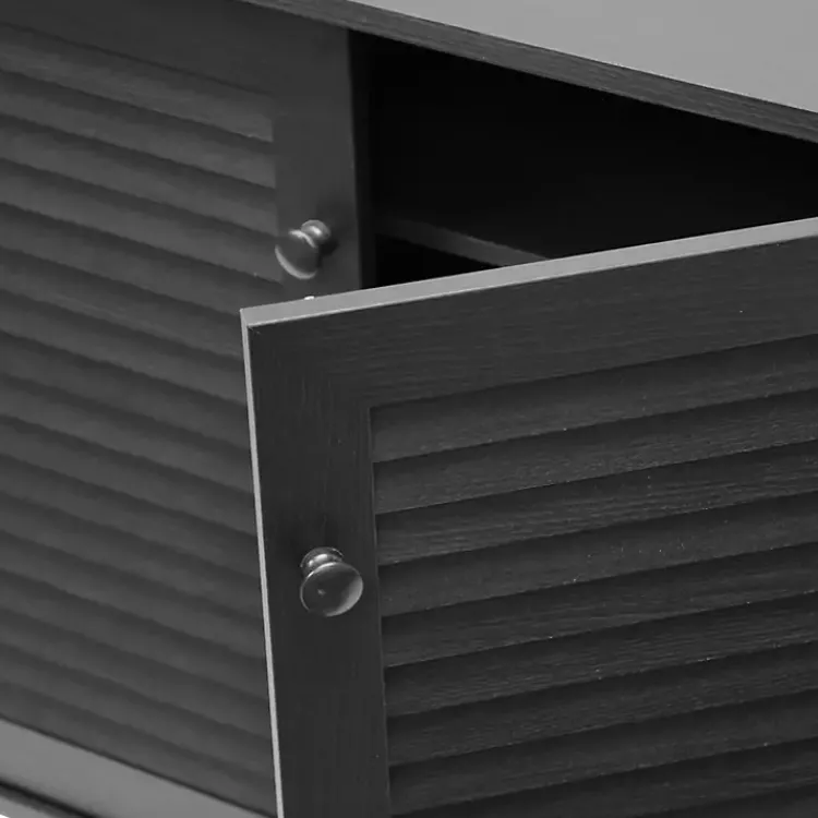 Cabinets & Sideboards-Kirklands Home Espresso Shutter Door Wooden Cabinet