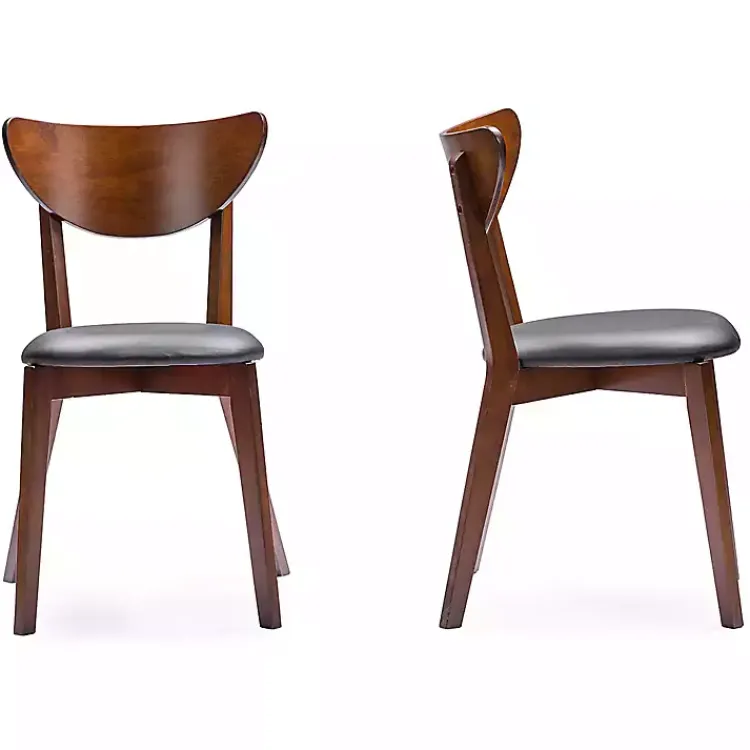 Dining Sets-Kirklands Home Walnut and Black Mid-Century 5-pc. Dining Set