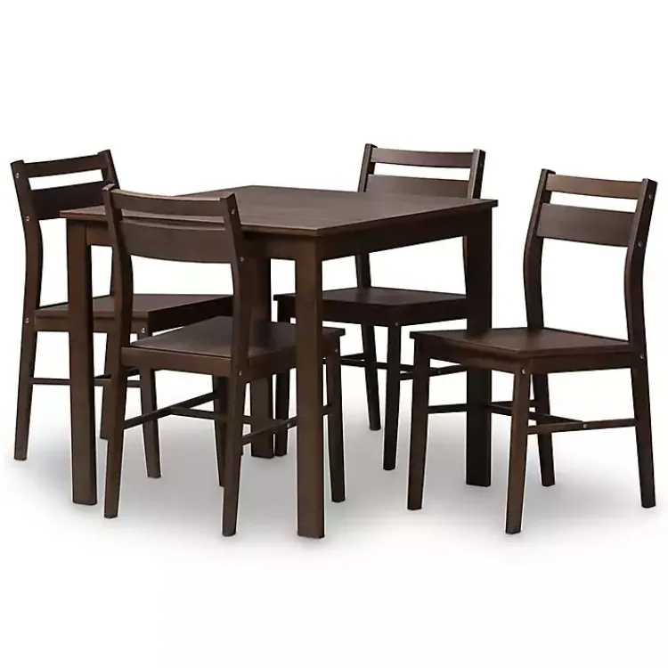 Dining Sets-Kirklands Home Walnut Contemporary Wood 5-pc. Dining Set
