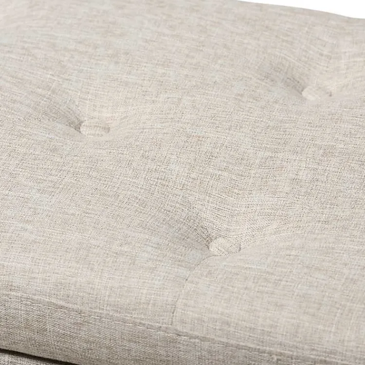 Benches & Ottomans-Kirklands Home Beige Button-Tufted Upholstered Storage Bench Tan