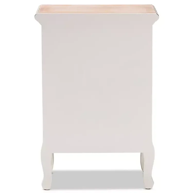 Nightstands-Kirklands Home Antique Wooden 3-Drawer Nightstand White