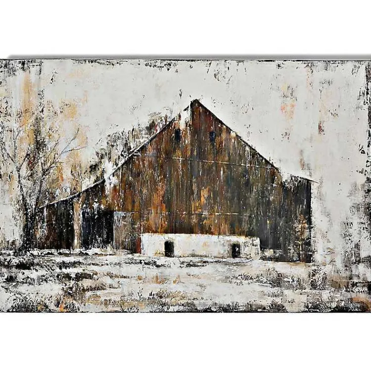 Canvas Art-Kirklands Home Aged Barnhouse Canvas Art Print White