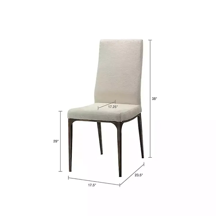 Dining Chairs-Kirklands Home Cream Bronze Metal Base Dining Chairs, Set of 2 Ivory