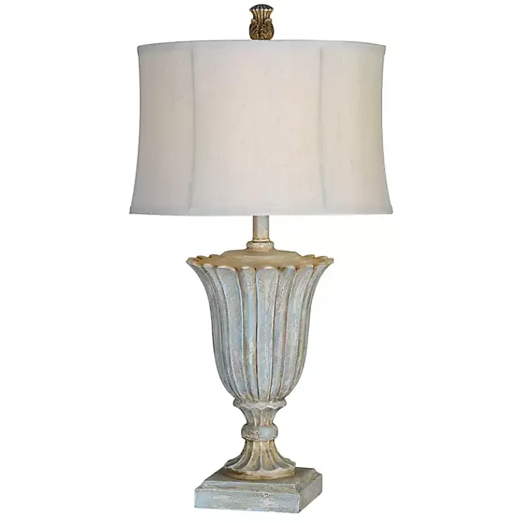 Table Lamps-Kirklands Home Blue Lilly Table Lamps, Set of 2 Ivory