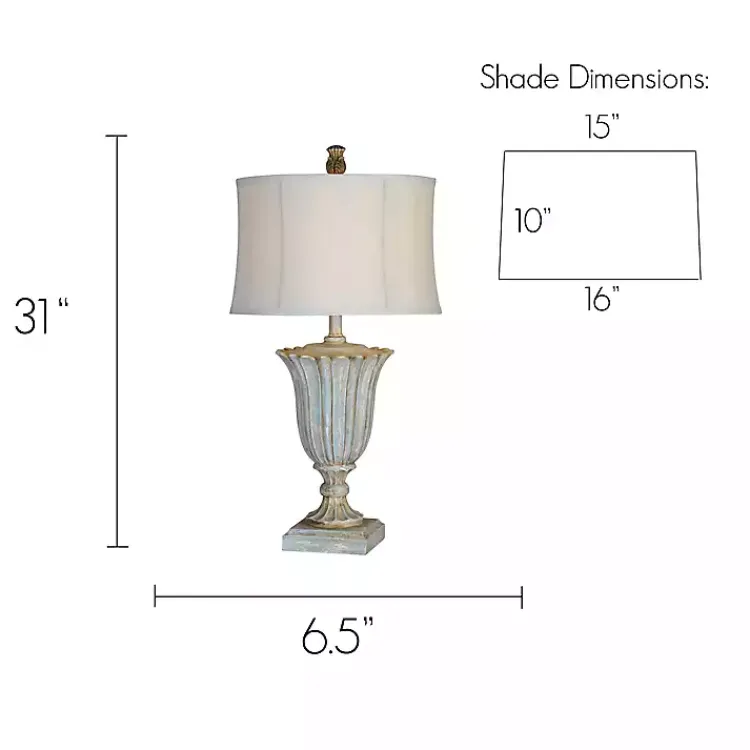 Table Lamps-Kirklands Home Blue Lilly Table Lamps, Set of 2 Ivory