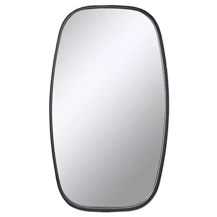 Decorative Mirrors-Kirklands Home Black Metal Rectangular Wall Mirror, 18x31.5 in.