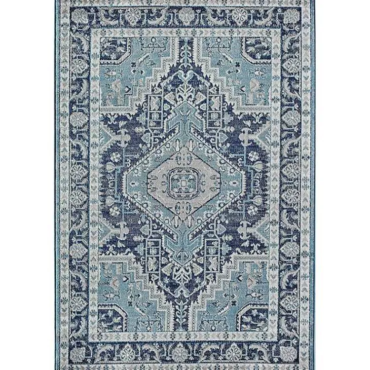 Area Rugs-Kirklands Home Midnight Blue Frieda Medallion Area Rug, 8x10