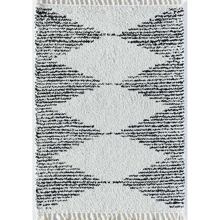 Area Rugs-Kirklands Home Heath Black and White Moon Area Rug, 8x10