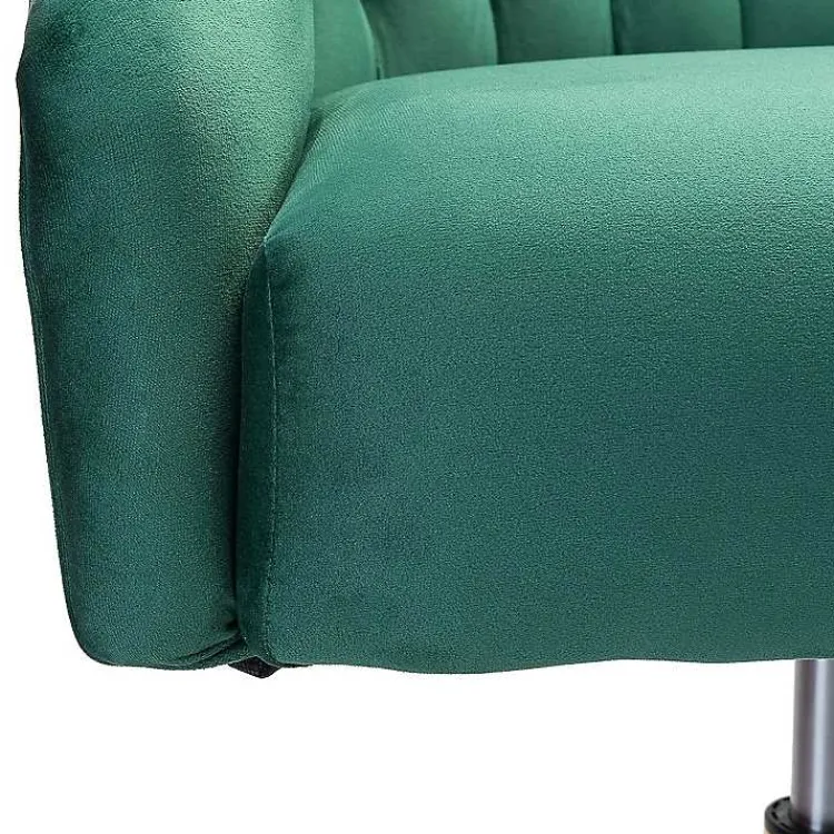 Office Furniture-Kirklands Home Velvet Tufted Golden Leg Swivel Office Chair Green