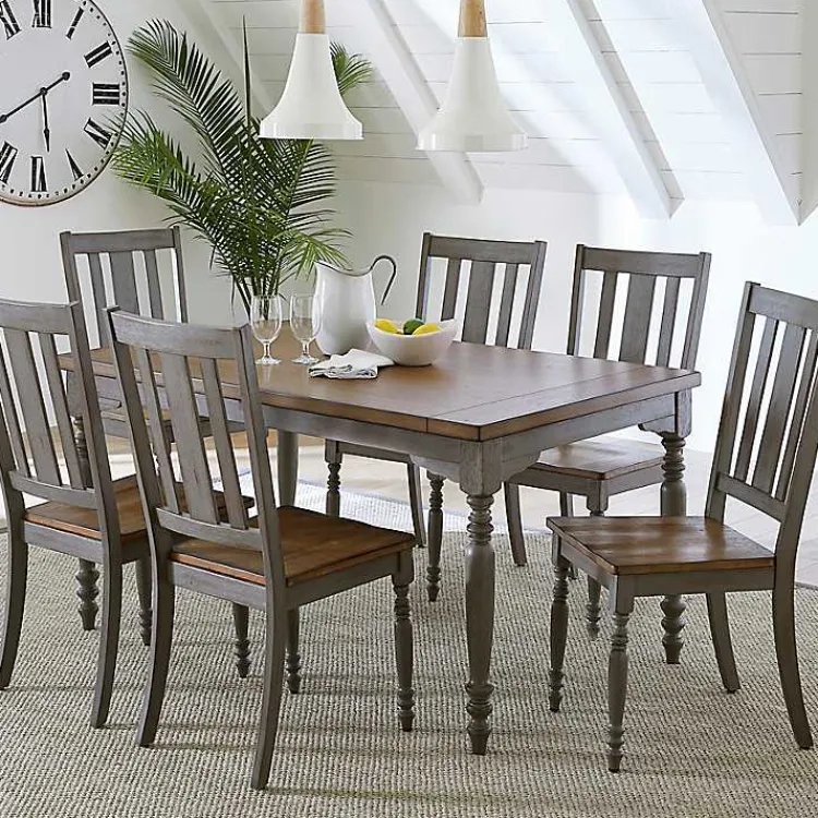 Dining Chairs-Kirklands Home and Gray Wooden Dining Chairs, Set of 2 Brown