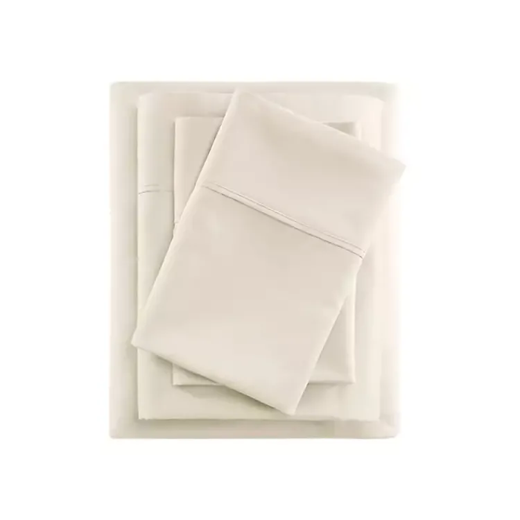 Bed Sheets-Kirklands Home Cream Rich Cooling Cotton King Sheet Set Ivory