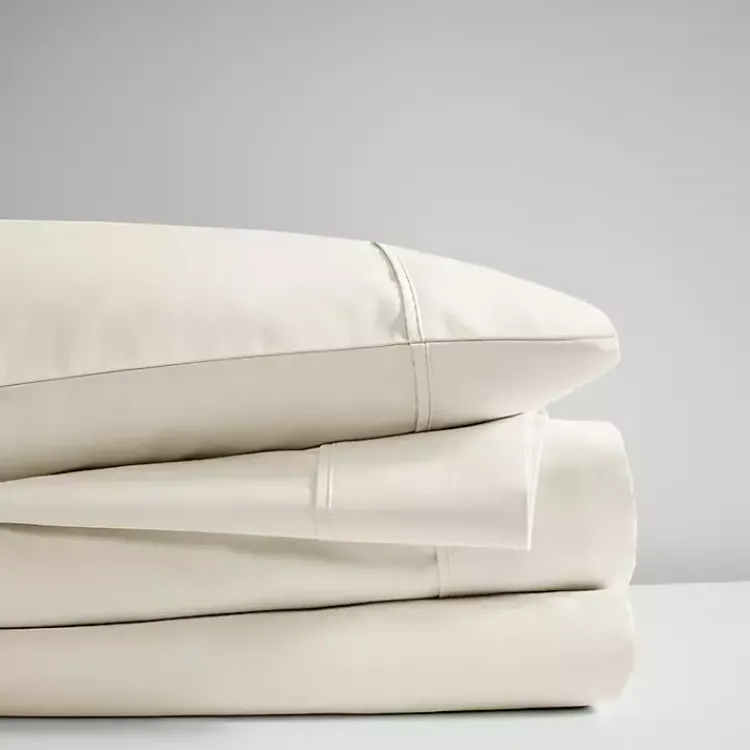 Bed Sheets-Kirklands Home Cream Rich Cooling Cotton King Sheet Set Ivory