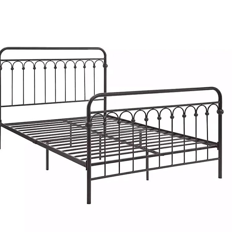 Beds & Headboards-Kirklands Home Oil Rubbed Bronze Metal Platform Full Bed Brown