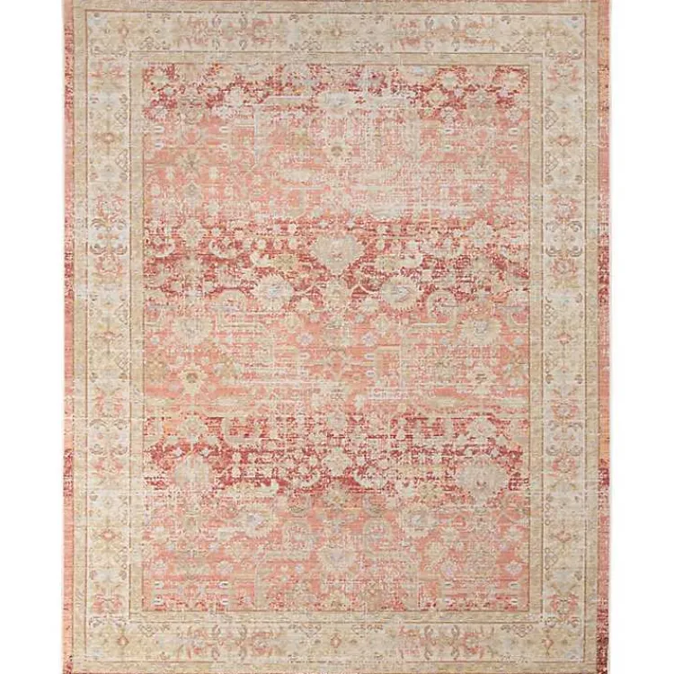 Area Rugs-Kirklands Home Salmon Vintage Border Area Rug