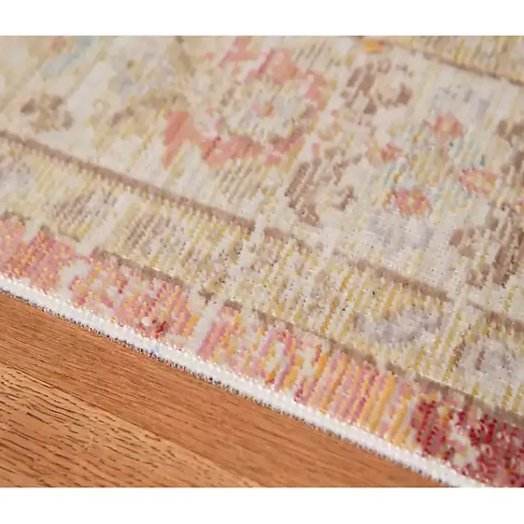 Area Rugs-Kirklands Home Salmon Vintage Border Area Rug, 5x7 Pink