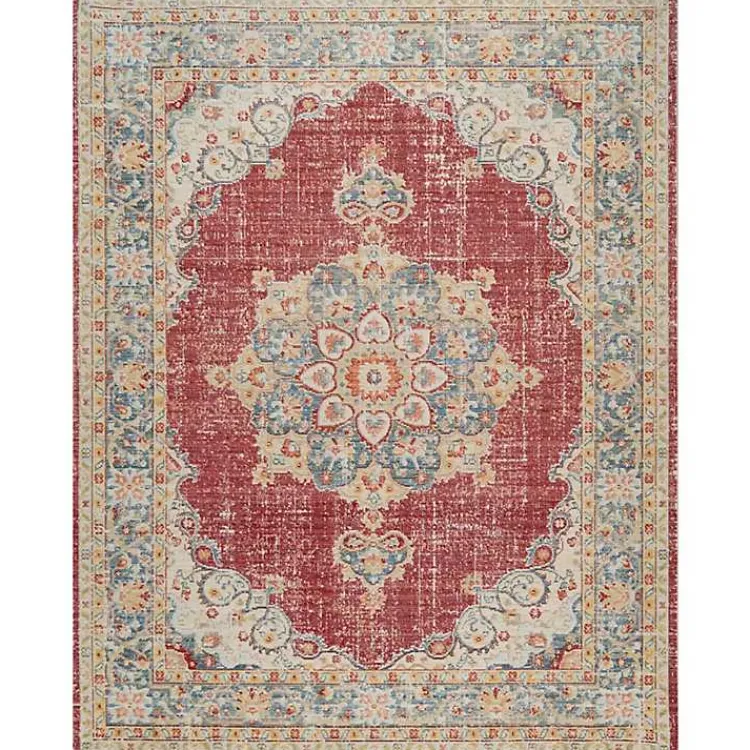 Area Rugs-Kirklands Home Vintage Medallion Area Rug, 2x3 Red