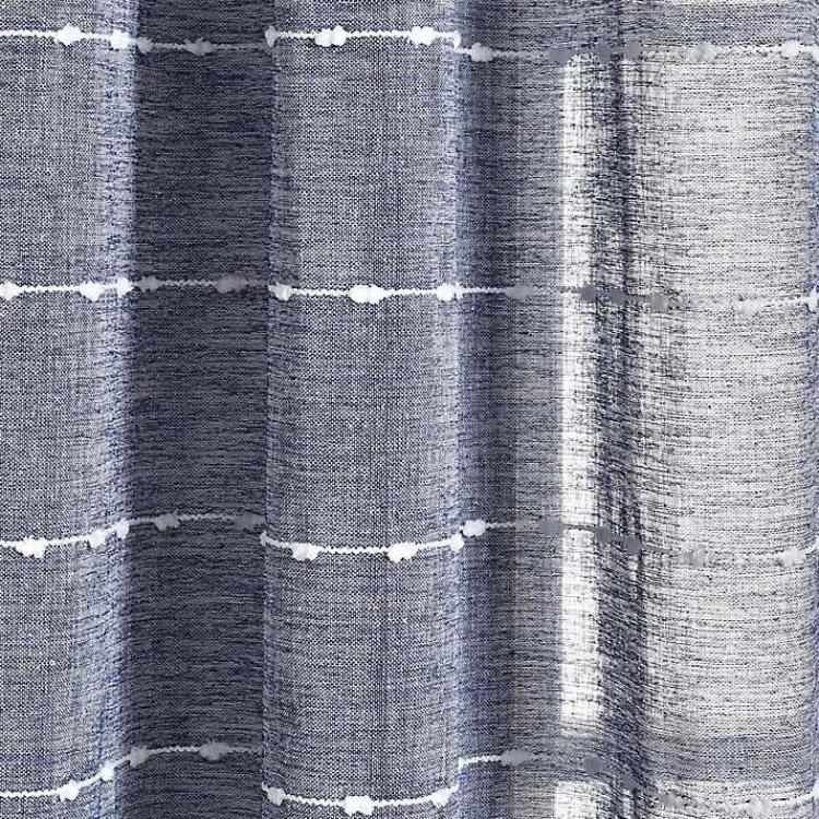 Curtains & Drapes-Kirklands Home Sheer Navy Textured Curtain Panel Set, 84 in. Blue