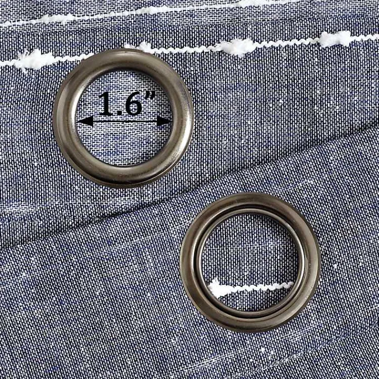 Curtains & Drapes-Kirklands Home Sheer Navy Textured Curtain Panel Set, 84 in. Blue