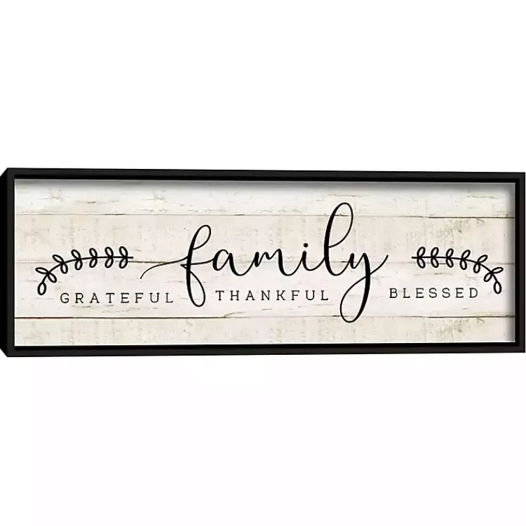 Wall Quotes & Signs-Kirklands Home Family Thankful Grateful Blessed Wood Wall Plaque Tan