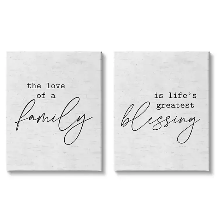 Wall Quotes & Signs-Kirklands Home Family Is Life's Blessing Canvas Prints, Set of 2 White
