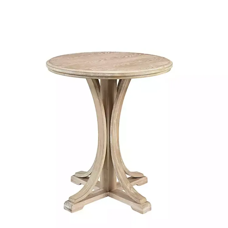 Accent & End Tables-Kirklands Home Natural Wood Pedestal Martha Stewart Accent Table