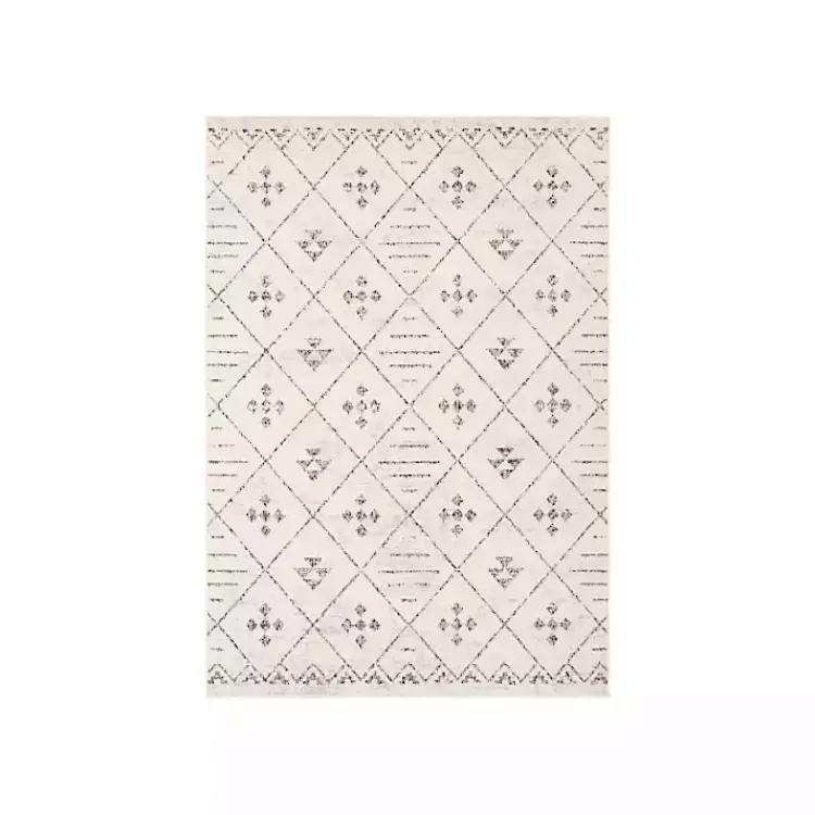 Area Rugs-Kirklands Home Slate Gray Diamond Print Area Rug, 7x10