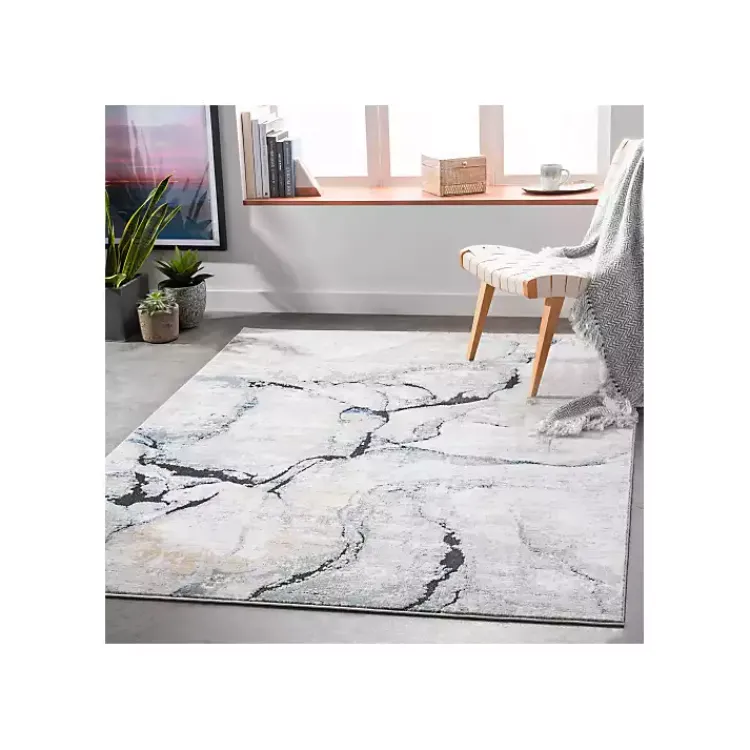 Area Rugs-Kirklands Home Neutral Marble Swirl Area Rug, 5x7