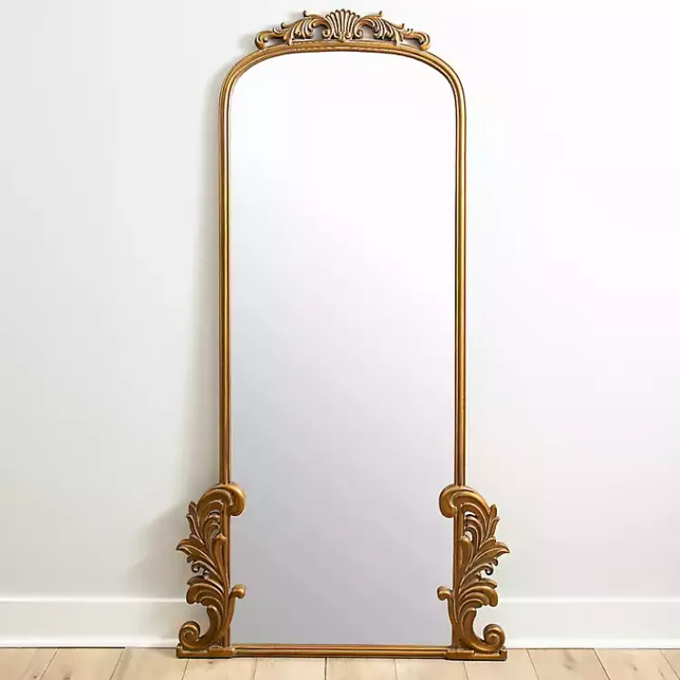 Decorative Mirrors-Kirklands Home Gold Ornate Scroll Bordeaux Leaner Mirror