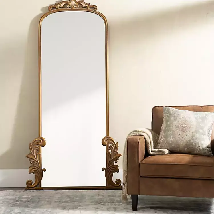 Decorative Mirrors-Kirklands Home Gold Ornate Scroll Bordeaux Leaner Mirror
