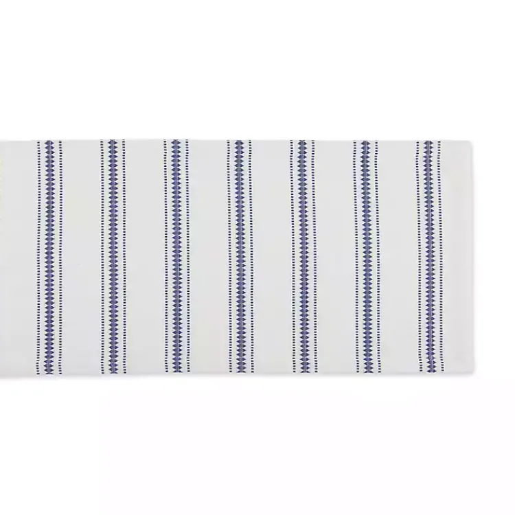 Table Linens-Kirklands Home French Zig Zag Stripe Table Runner, 72 in. Blue