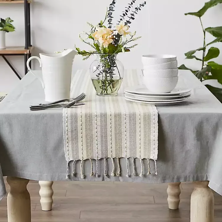 Table Linens-Kirklands Home Natural Tonal Stripe Table Runner