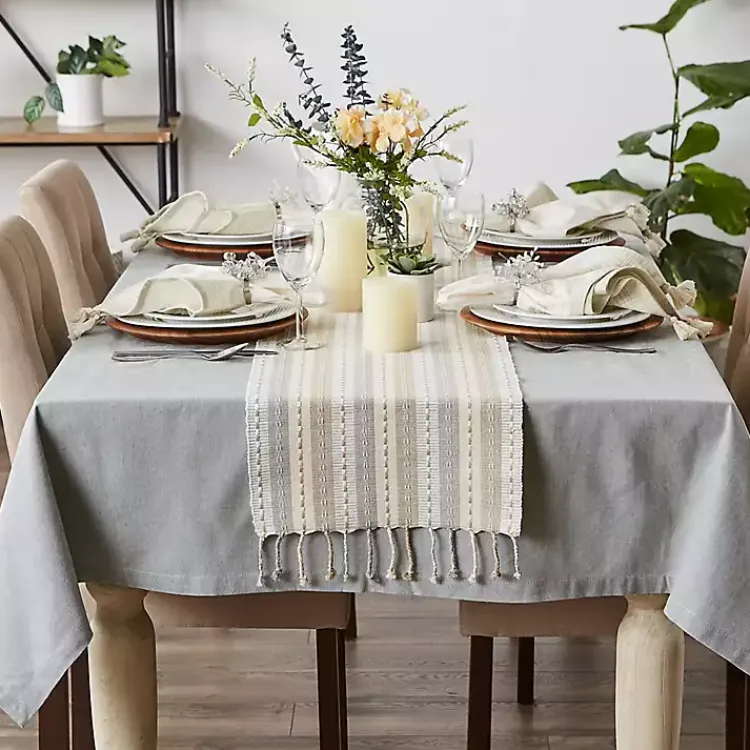 Table Linens-Kirklands Home Natural Tonal Stripe Table Runner