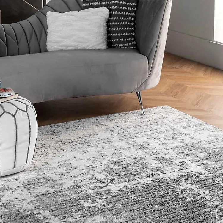 Area Rugs-Kirklands Home Gray Distressed Power Loomed Area Rug, 10x14