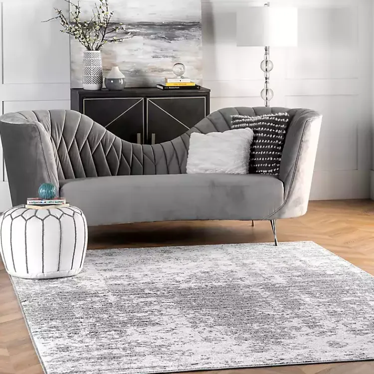 Area Rugs-Kirklands Home Gray Distressed Power Loomed Area Rug, 8x12