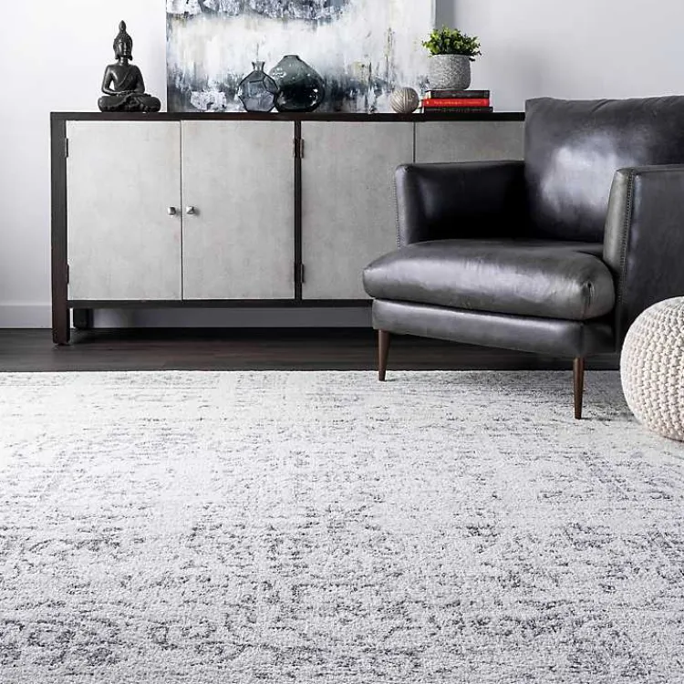 Area Rugs-Kirklands Home Gray Vintage Distressed Area Rug, 8x12